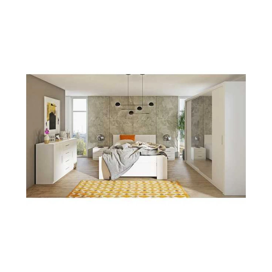 Moderni 2D4SZ komoda baltos spalvos