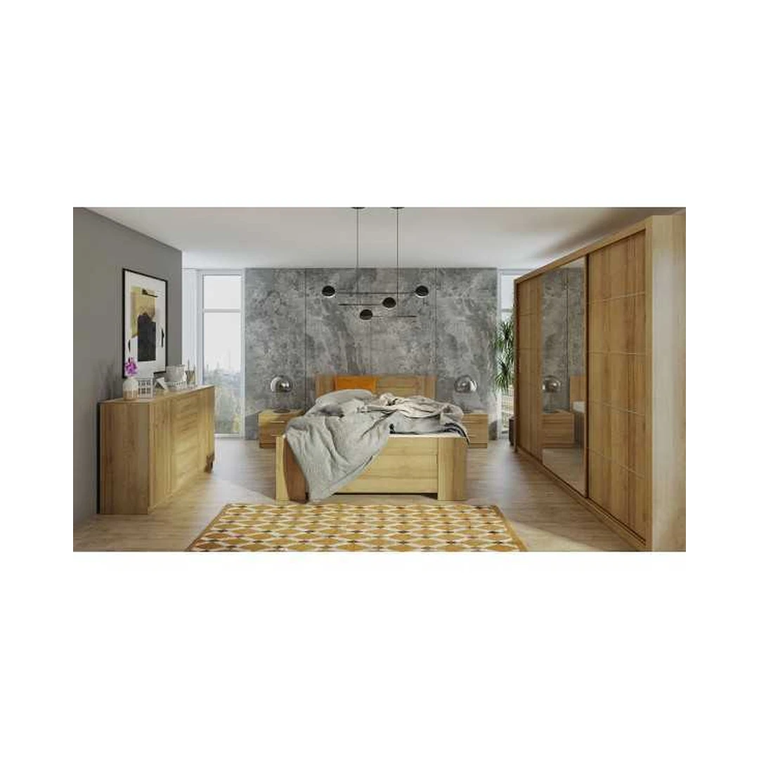 Moderni 2D4SZ komoda auksinio ąžuolo spalva