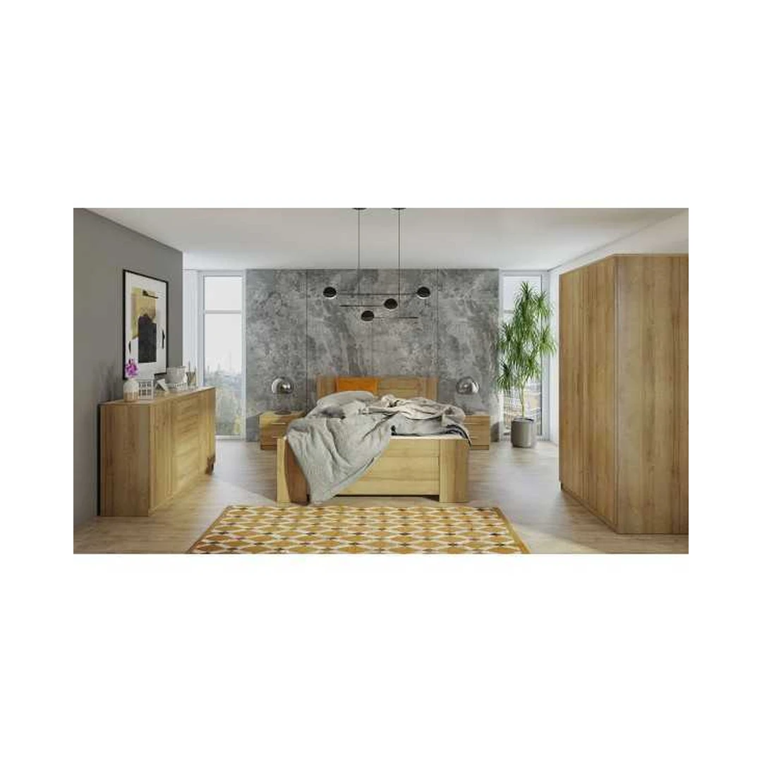 Moderni 2D4SZ komoda auksinio ąžuolo spalva