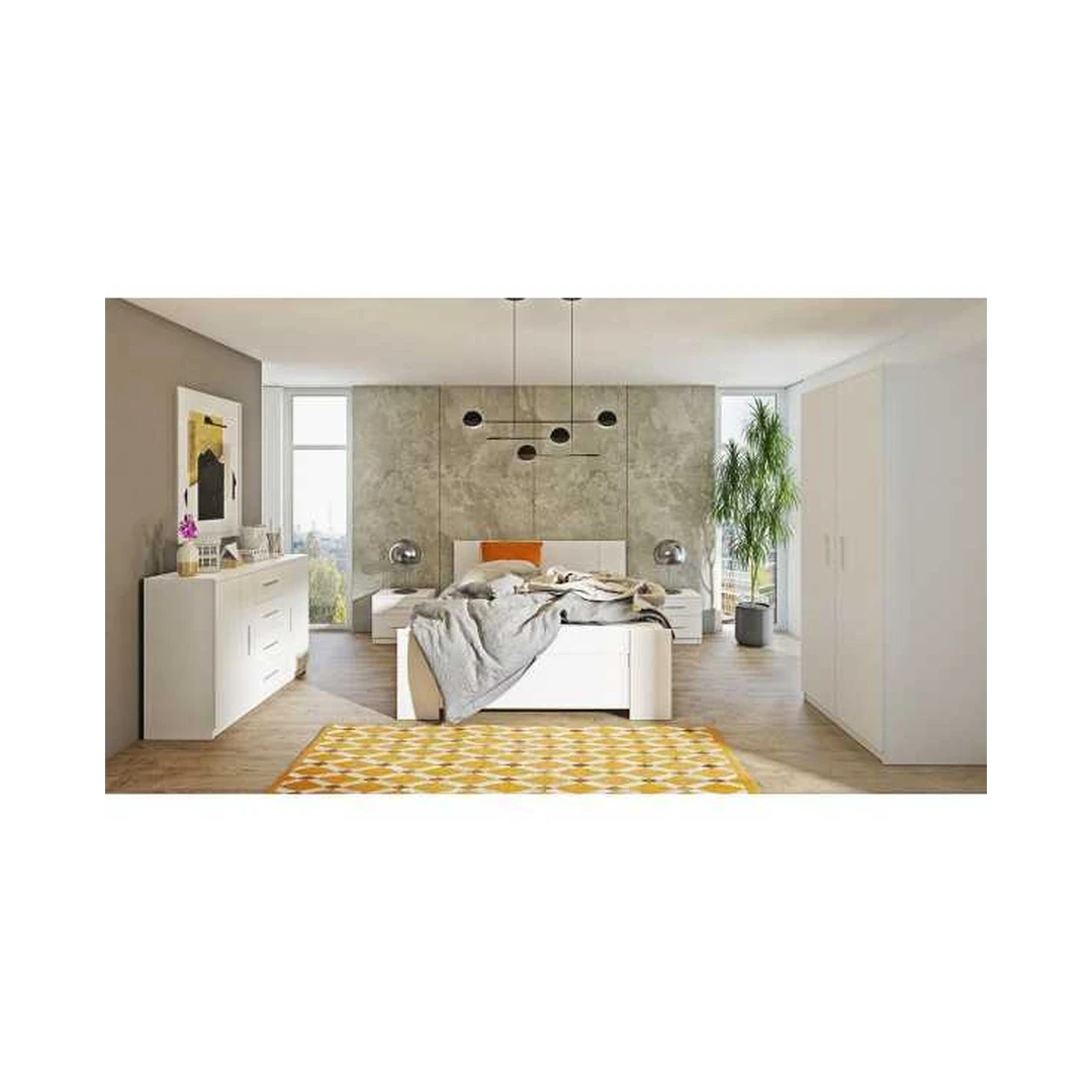 Šiuolaikiška 2D4SZ komoda baltos spalvos