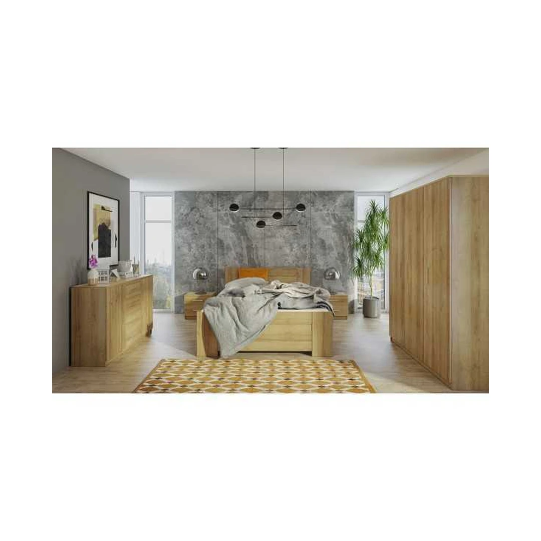 Moderni 2D4SZ komoda auksinio ąžuolo spalva