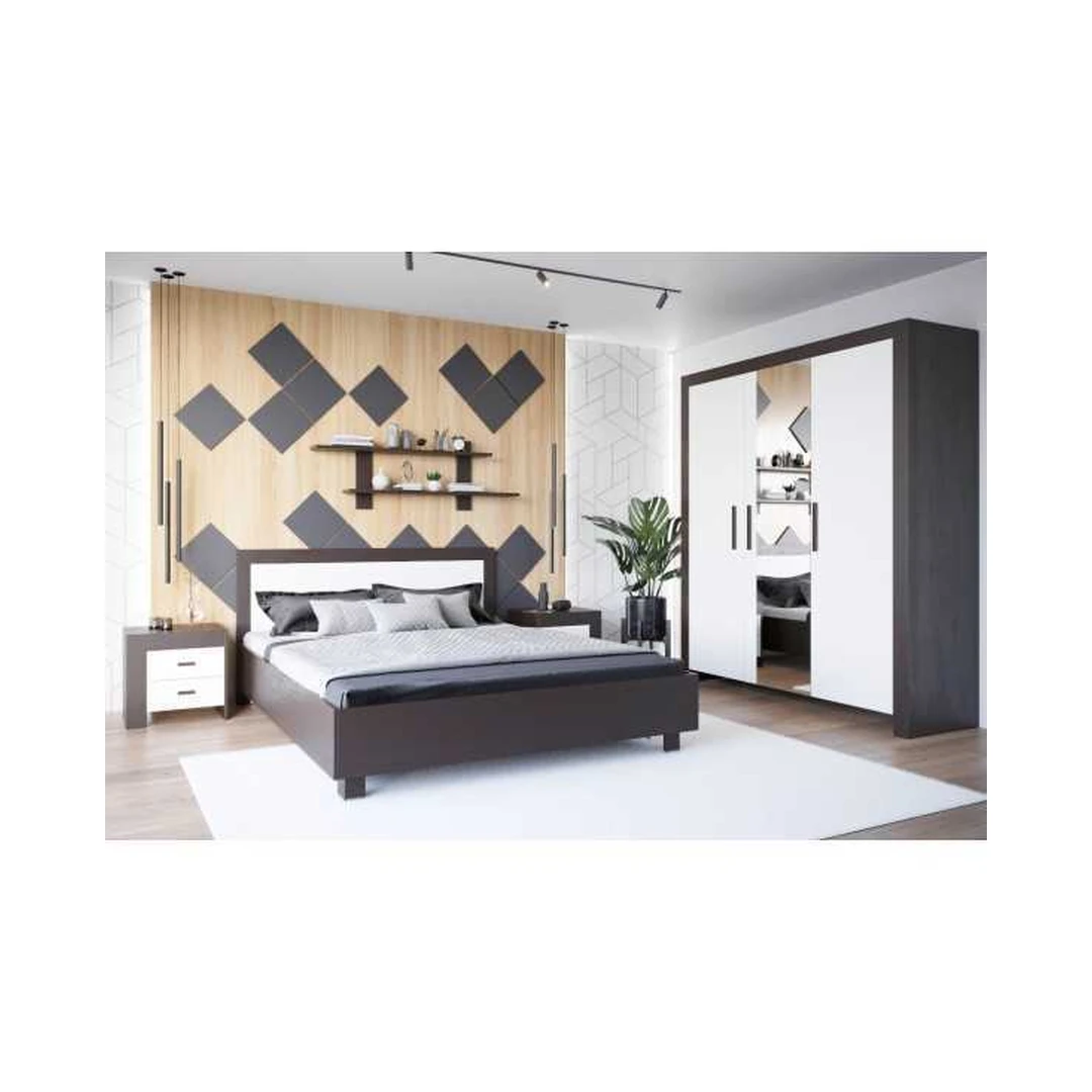 3D CEZAR miegamasis komplektas su spinta, lova ir naktiniais staliukais