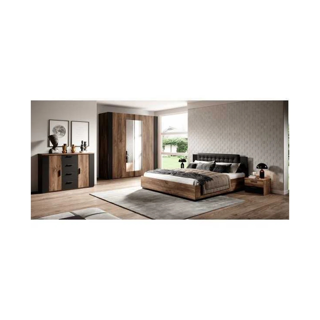 Moderni miegamojo komplekta su stumdoma spinta