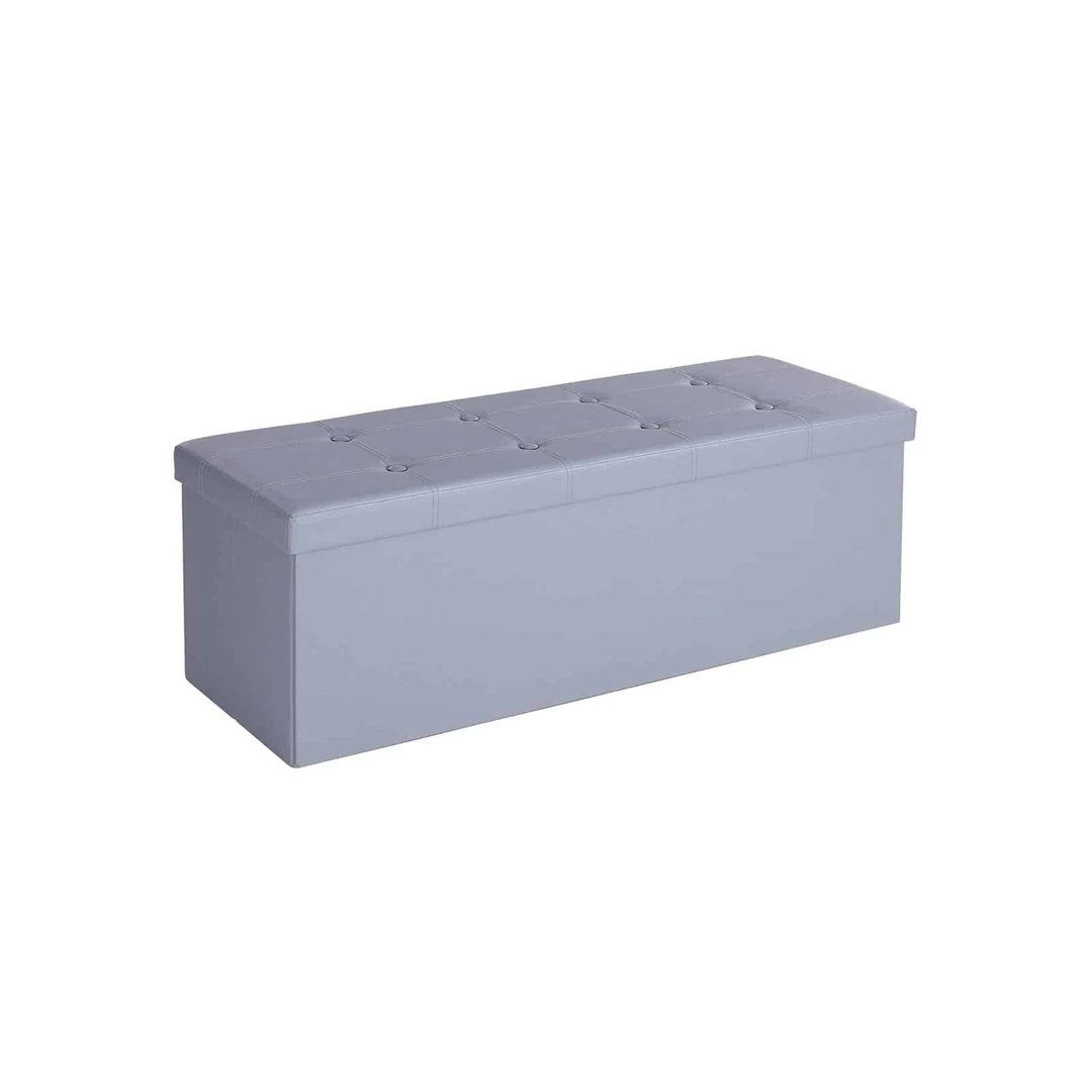 Stilingas Chesterfield suoliukas iš pilkos dirbtinės odos