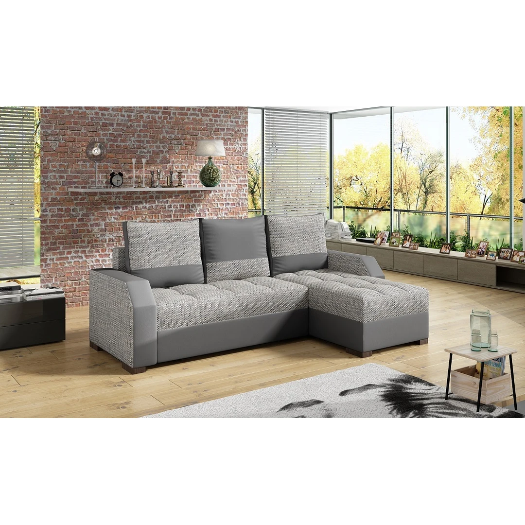 Minkštas kampas su miegama dalimi ir patalynės dėže