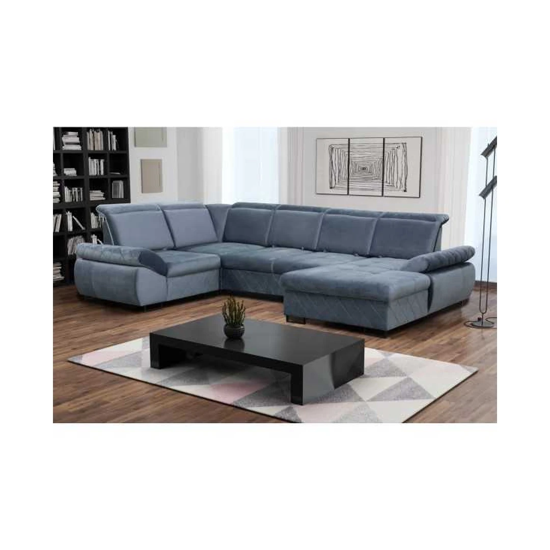 Ergonominis minkštas kampas su miegojimo funkcija ir patalynės dėže