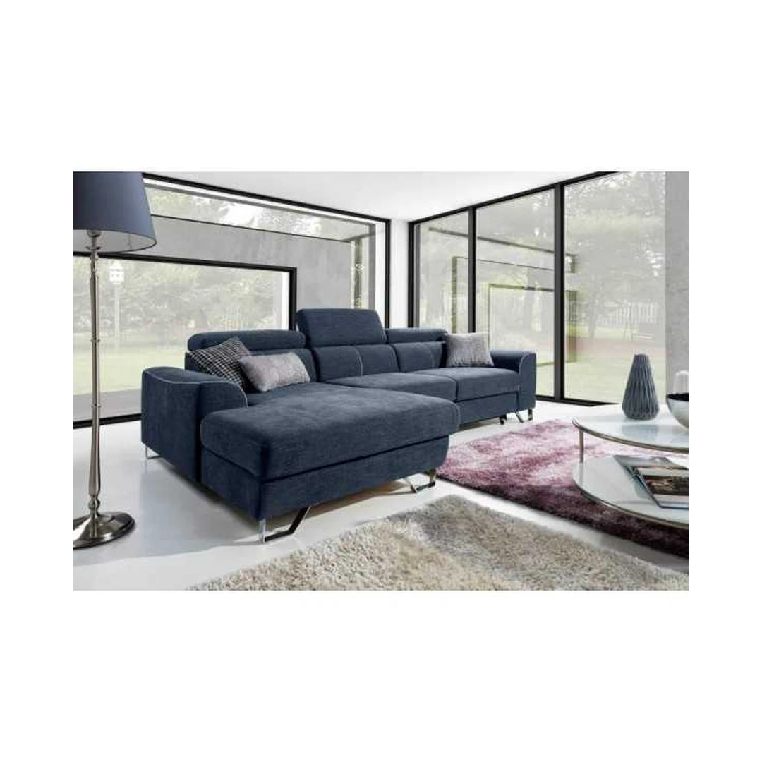 Minkštas kampas ASTI SA su miegojimo funkcija ir patalynės dėže