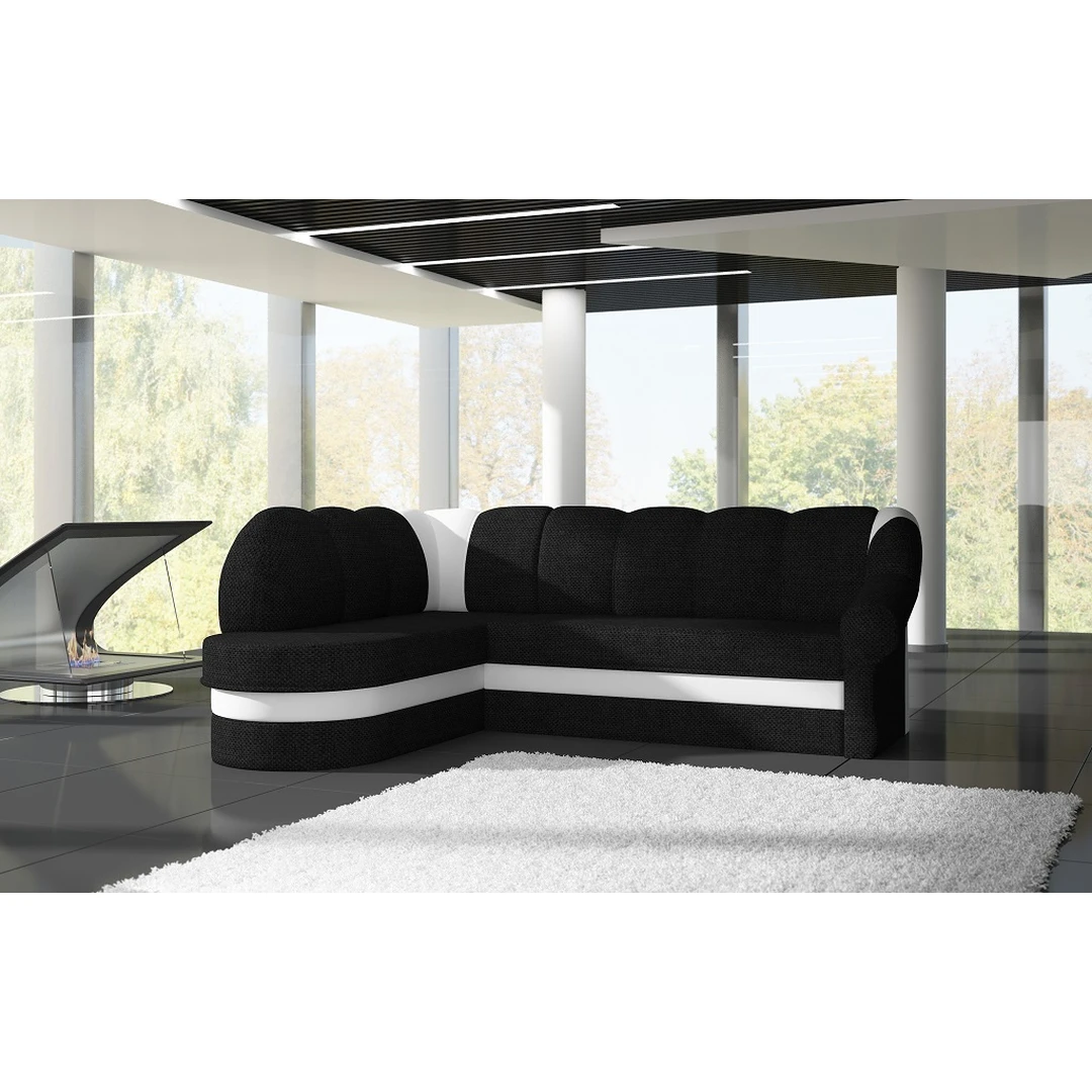 Minkštas kampas su miegama dalimi ir patalynės dėže