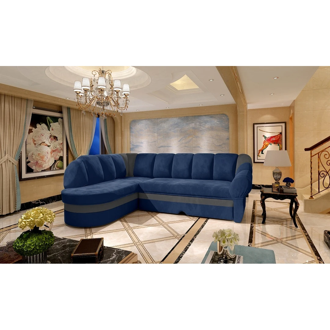 Minkštas kampas su miegama dalimi ir patalynės dėže