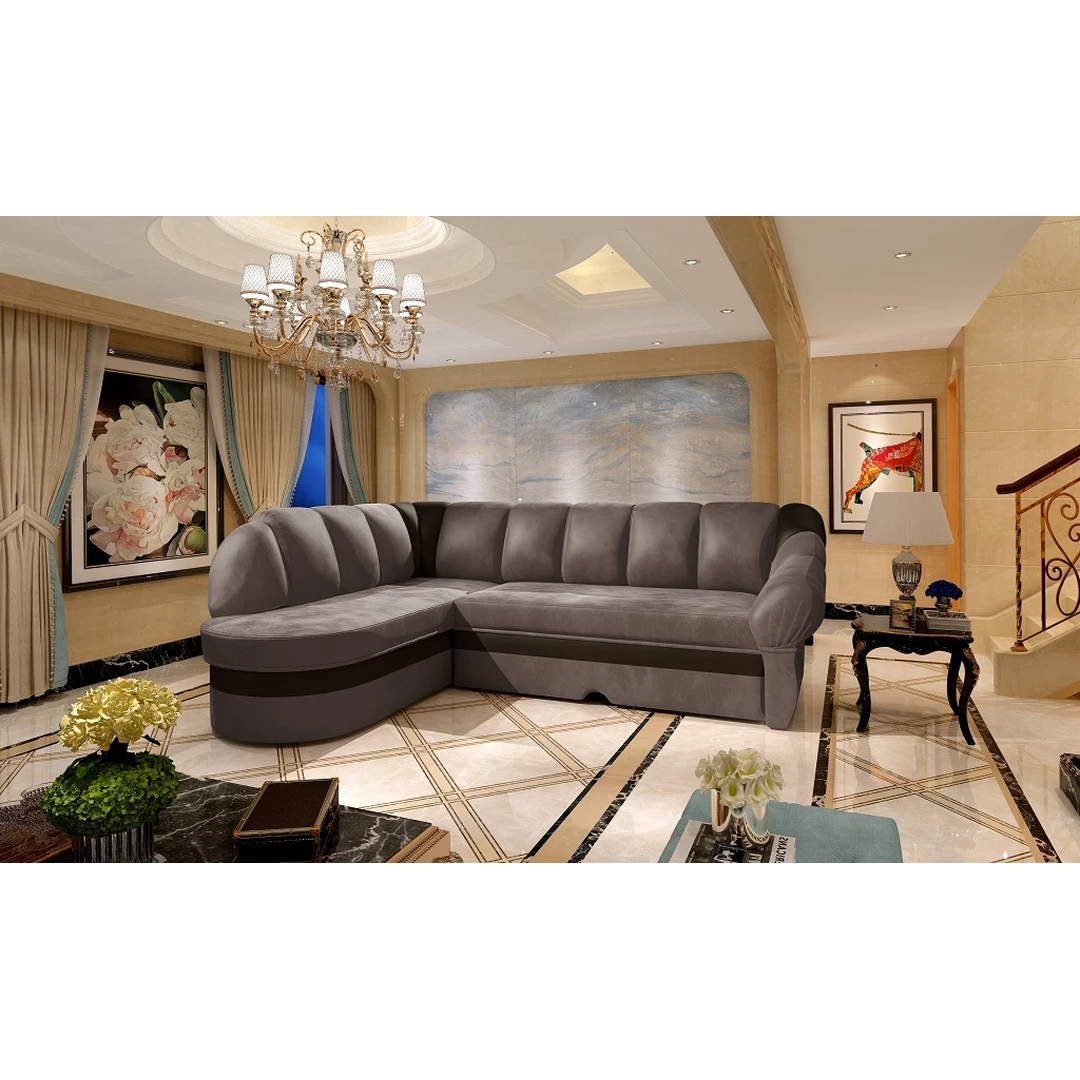 Minkštas kampas su miegama dalimi ir patalynės dėže