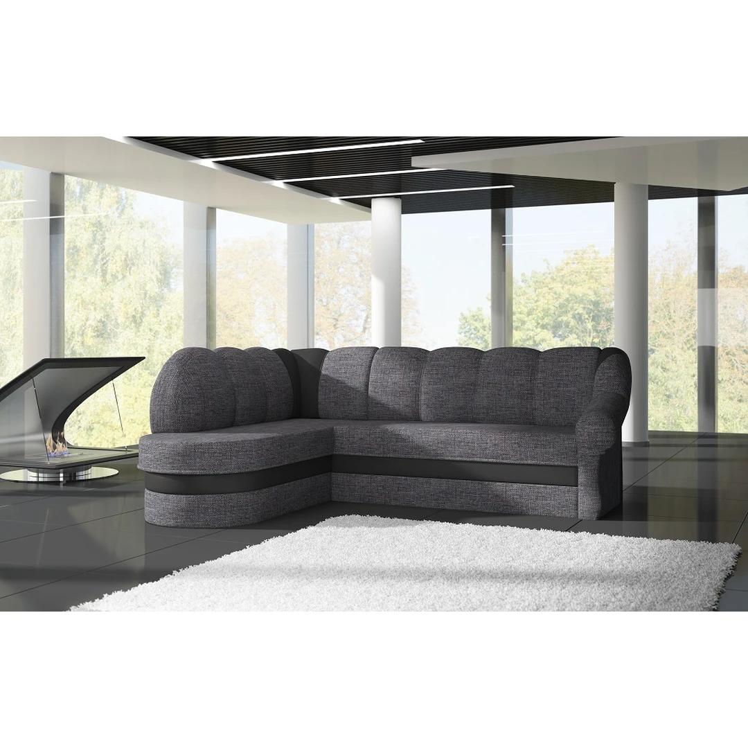 Minkštas kampas su miegama dalimi ir patalynės dėže