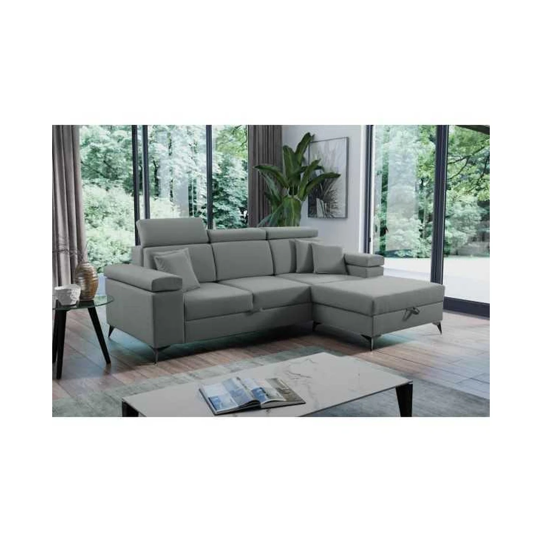 Ergonomiška kampinė sofa su miego funkcija ir reg. atlošais