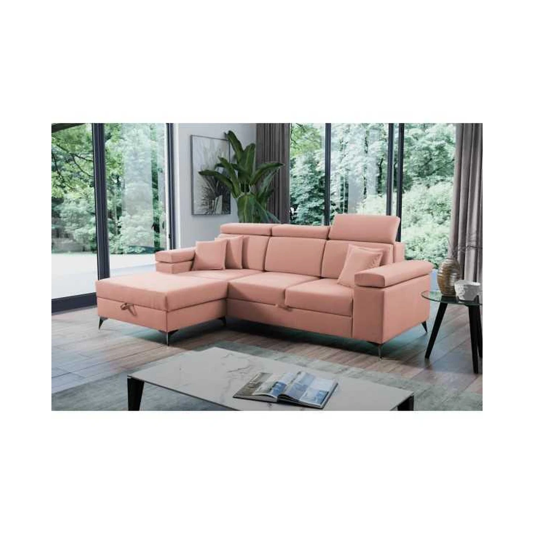 Ergonominė kampinė sofa su miego funkcija ir atlošo reguliavimu