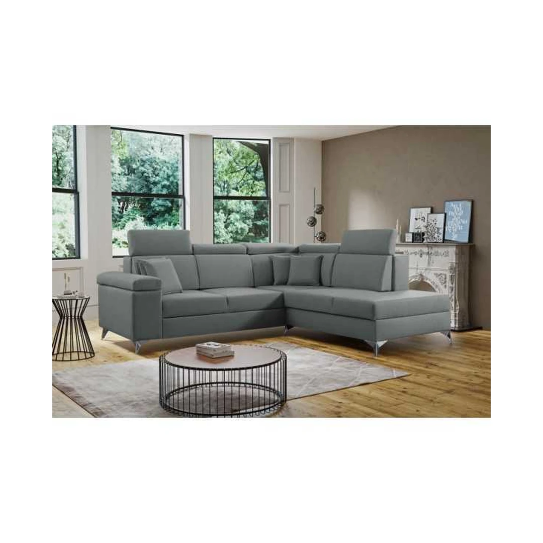 Kampinė sofa su miego funkcija ir reguliuojamais atlošais