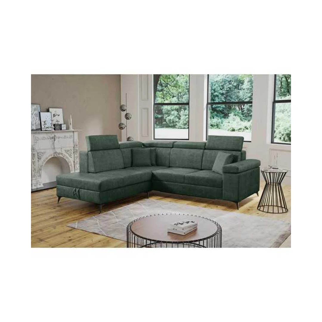 Ergonominė kampinė sofa su miego funkcija ir T30 putomis