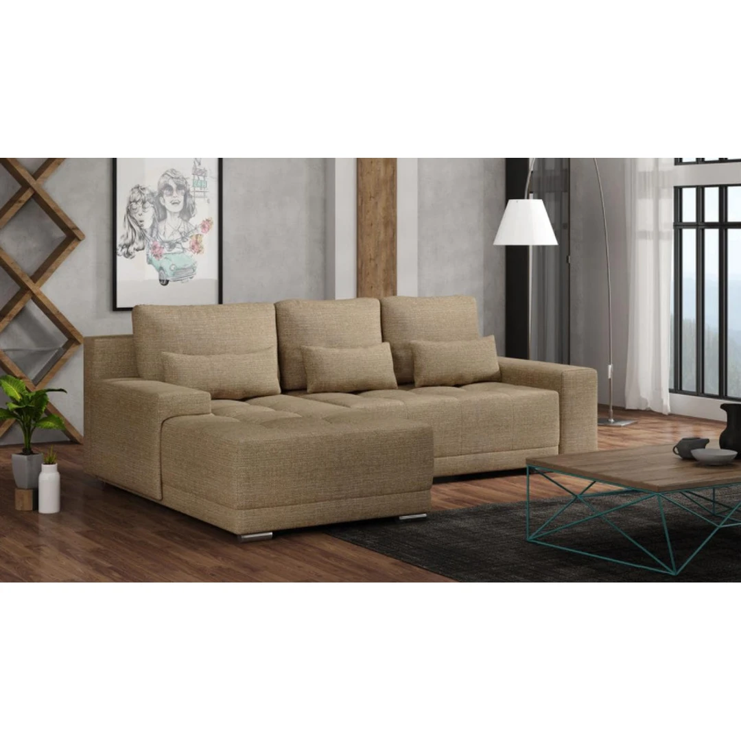 Modernus minkštas kampas LACOSTA su miegojimo funkcija