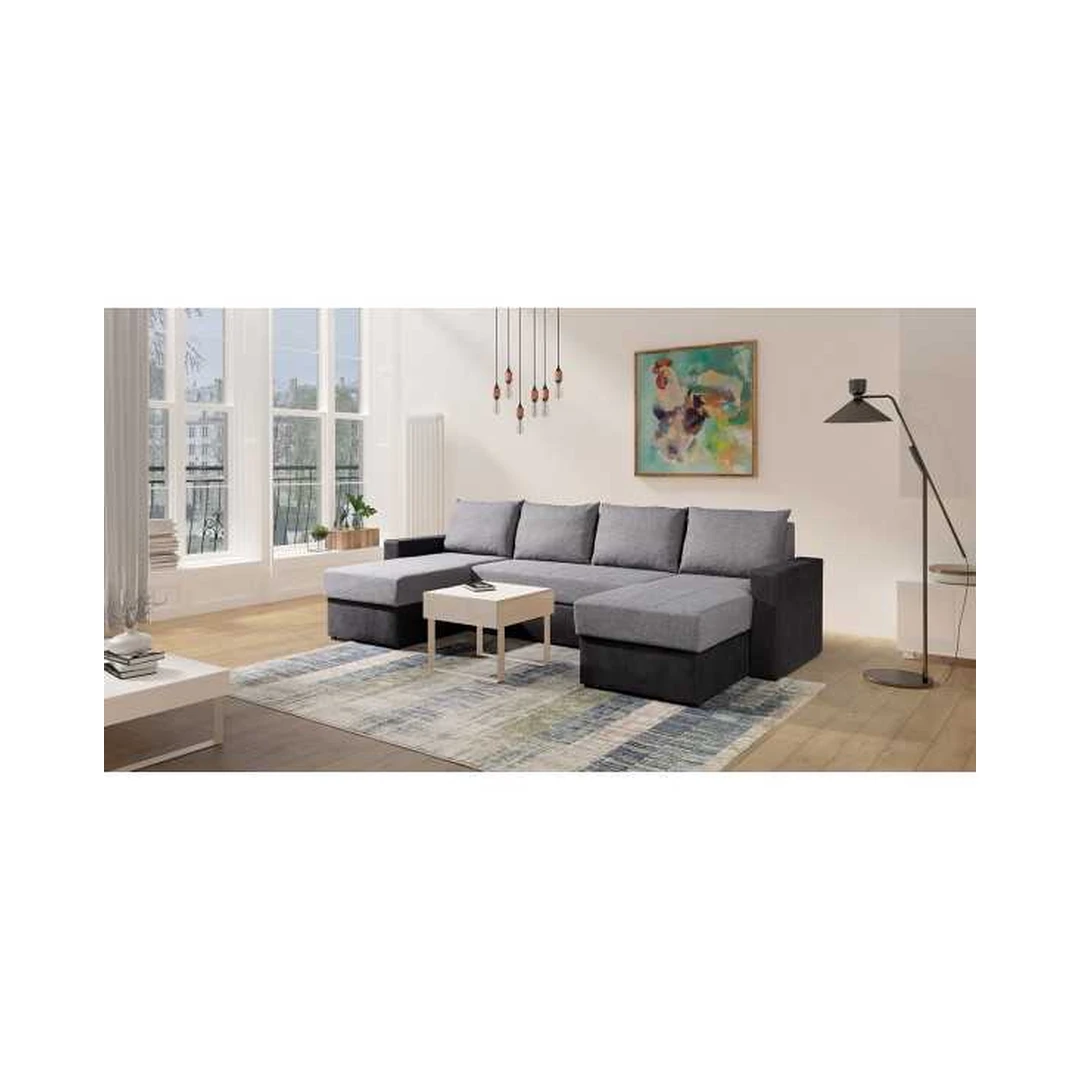 Ergonominė dviaukštė lova su miego funkcija ir patalynės konteineriais