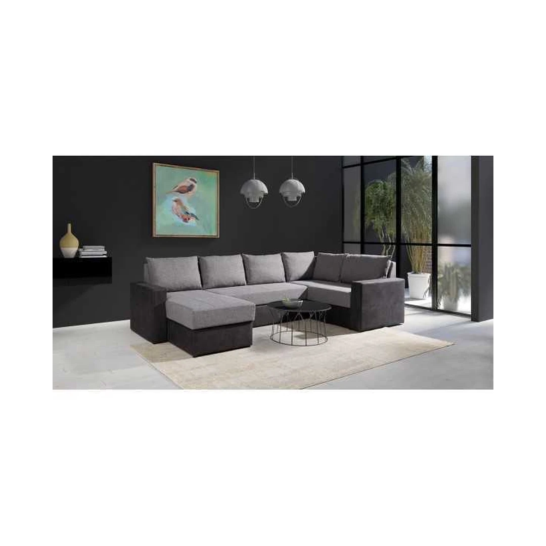 Kampinė miegamojo sofos lova su miego funkcija