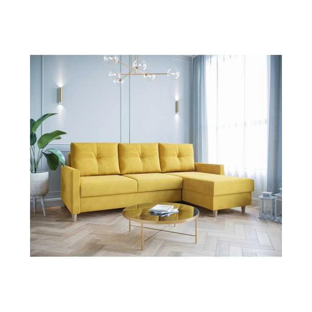 Ergonominė kampinė canapė su miego funkcija