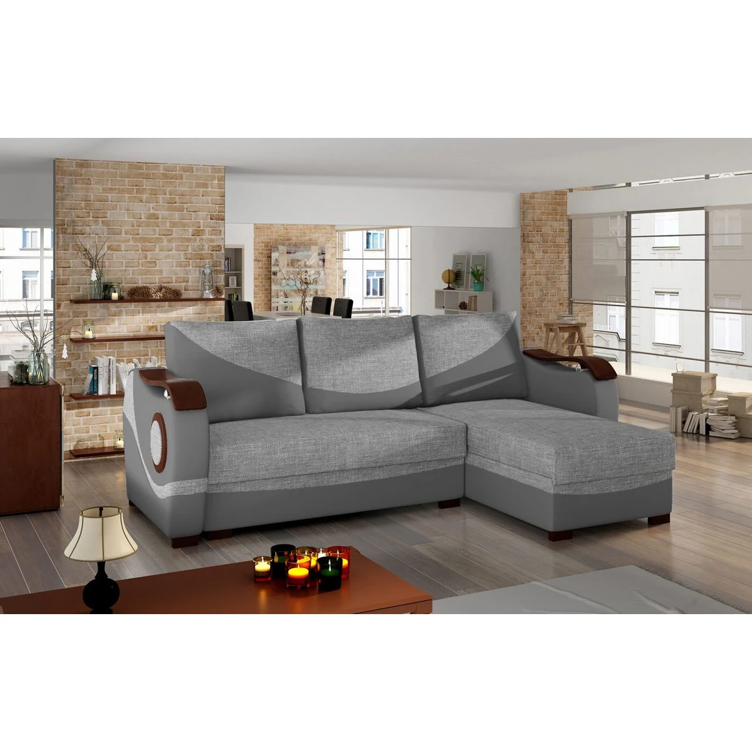 Klasikinio stiliaus minkštas kampas PUERTO su miegojimo funkcija