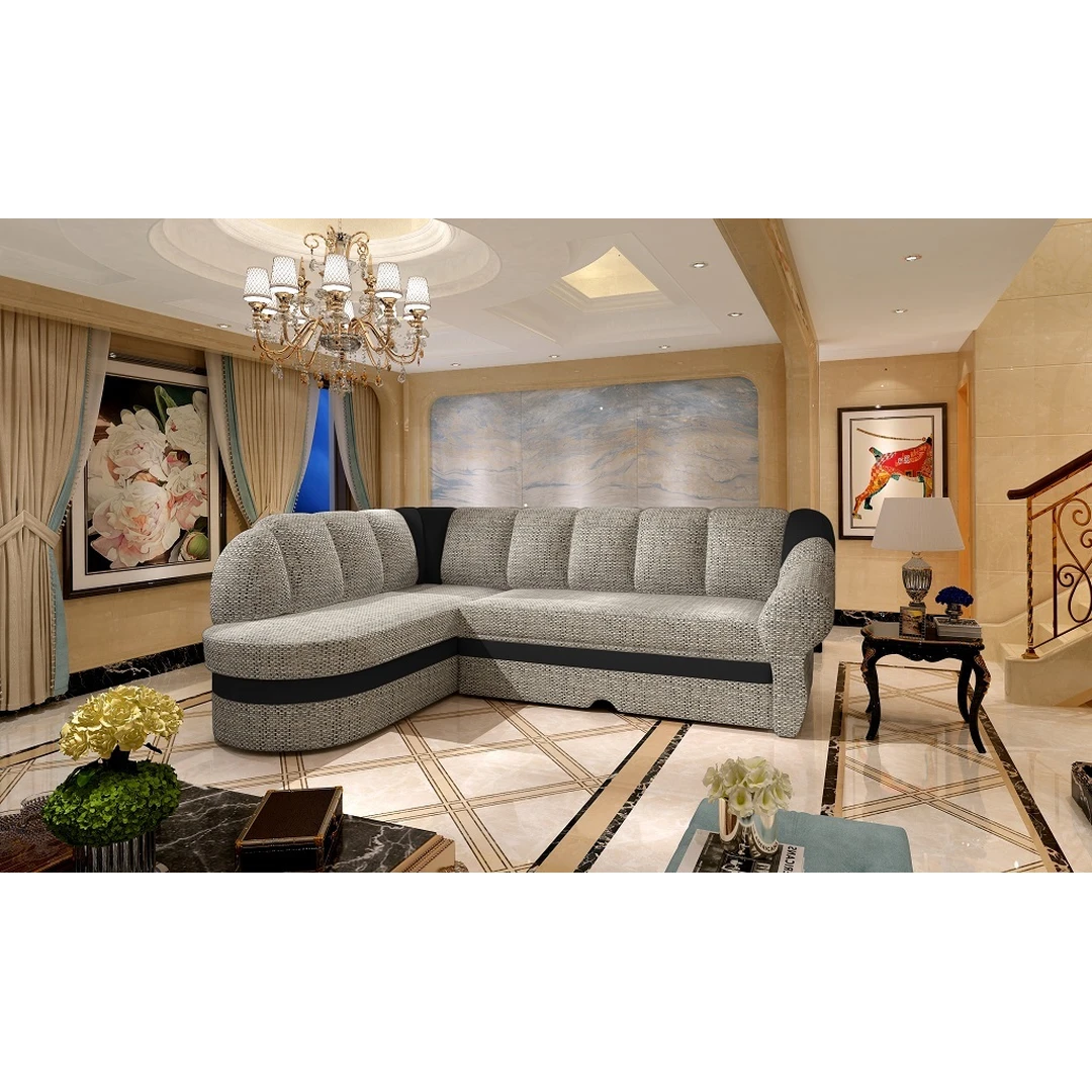 Minkštas kampas su miegama dalimi ir patalynės dėže