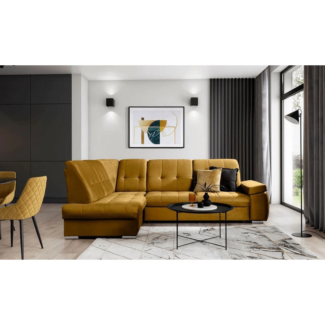 Minkštas kampas su miego funkcija – šiuolaikiškas komfortas jūsų svetainei