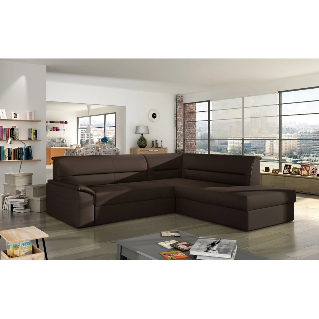 Minkštas kampas su miegama dalimi ir patalynės dėže