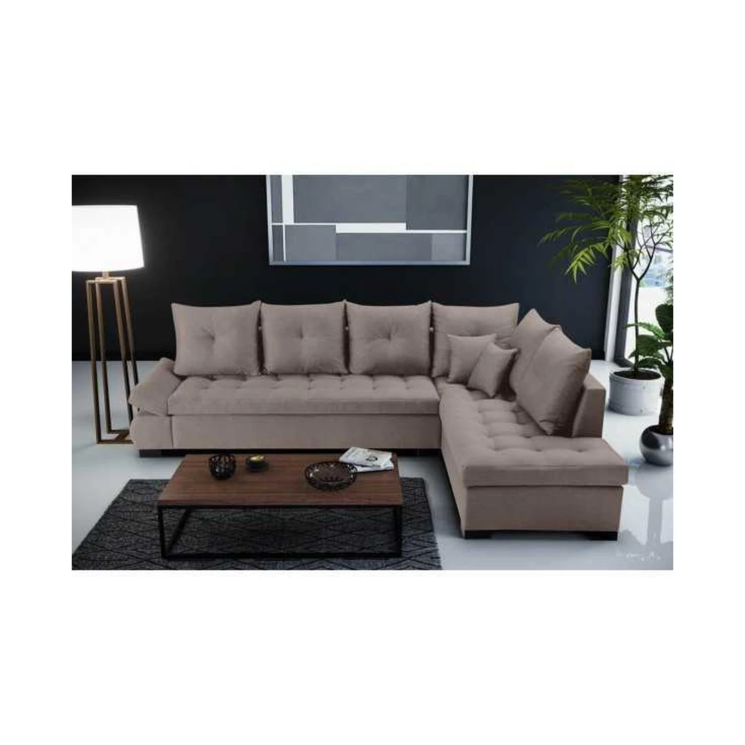 Kampinė sofė su mediniu rėmu ir T30 putomis