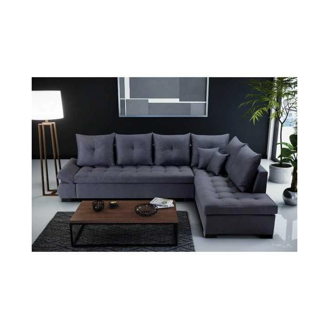 Kampinė sofė su mediniu rėmu ir T30 putomis