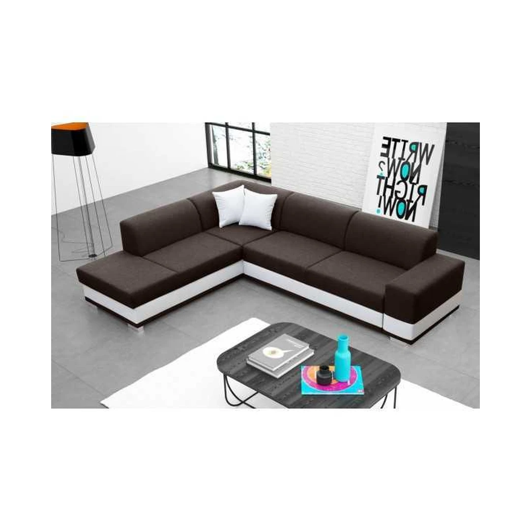 Ergonominė kampinė sofa su miego funkcija ir patalyna