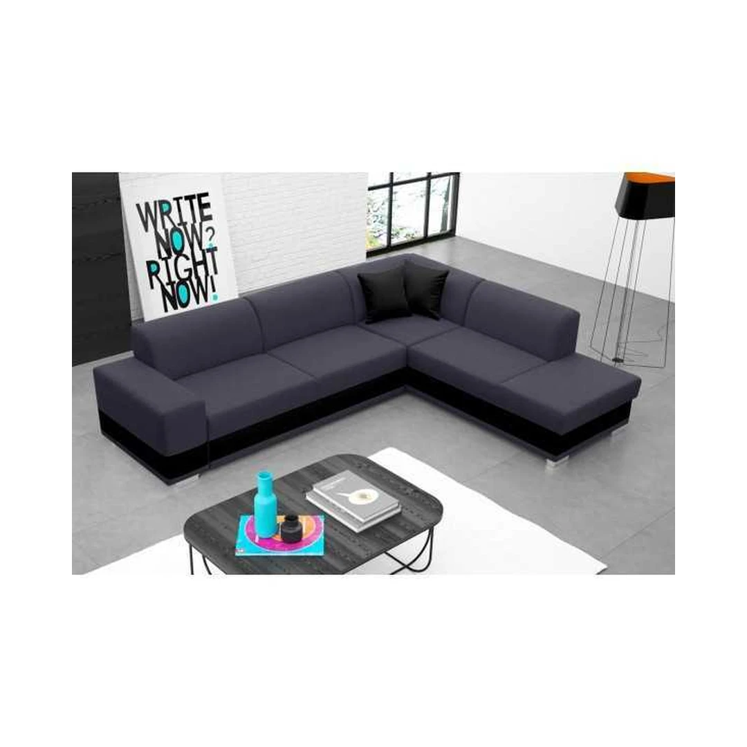 Ergonominė kampinė sofa su miego funkcija ir patalynės konteineriu