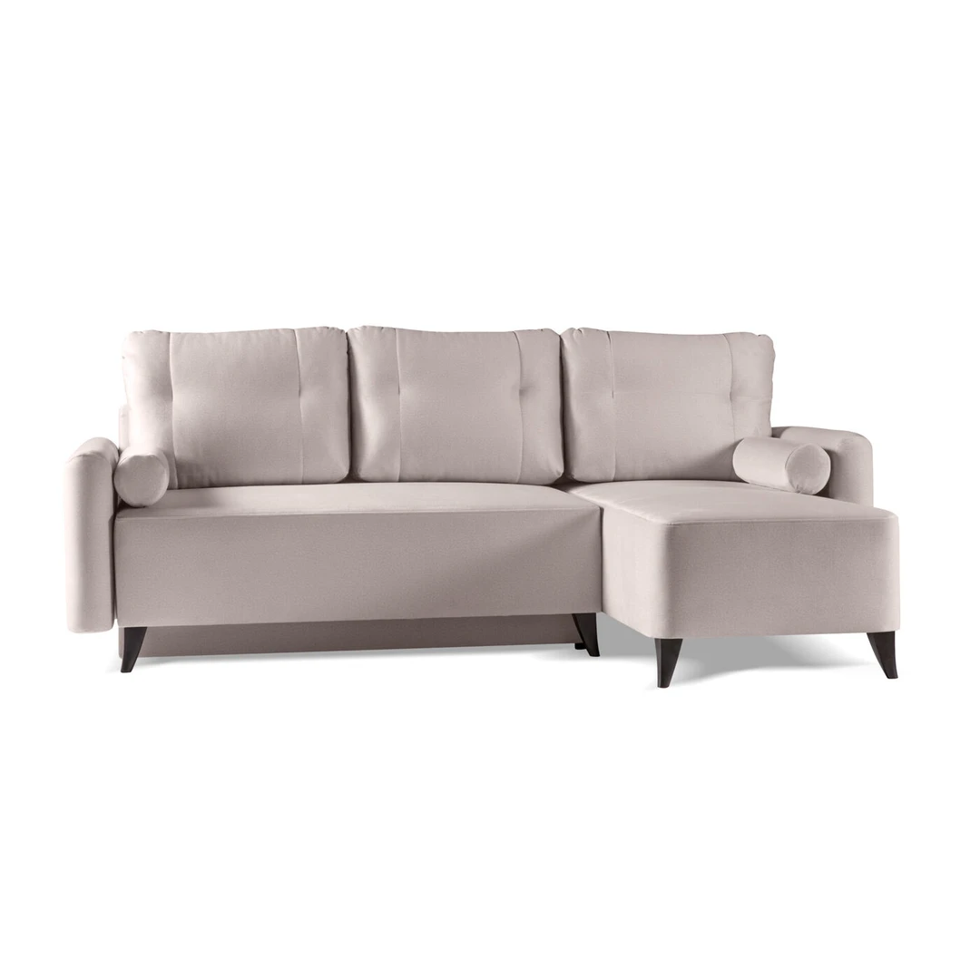 Modernus skandinaviško stiliaus minkštas kampas su automatine išskleidimo funkcija