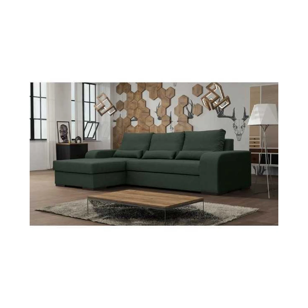 Kampinė sofa su miego funkcija, mediniu rėmu ir T30 putomis
