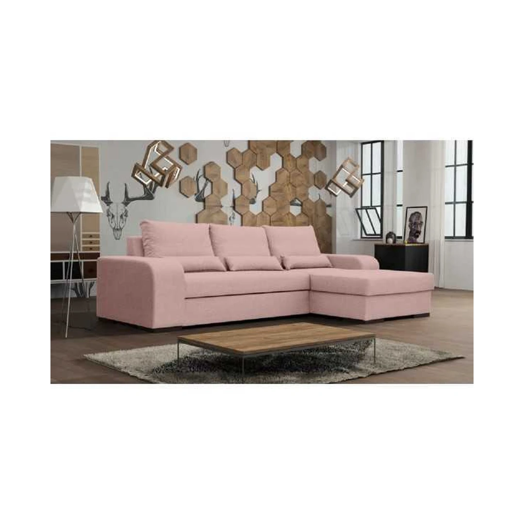 Kampinė sofos lova su miego funkcija ir patalynės konteineriu