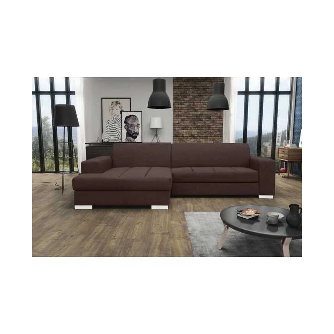 Kampinė sofos lova su miego funkcija, mediniu rėmu