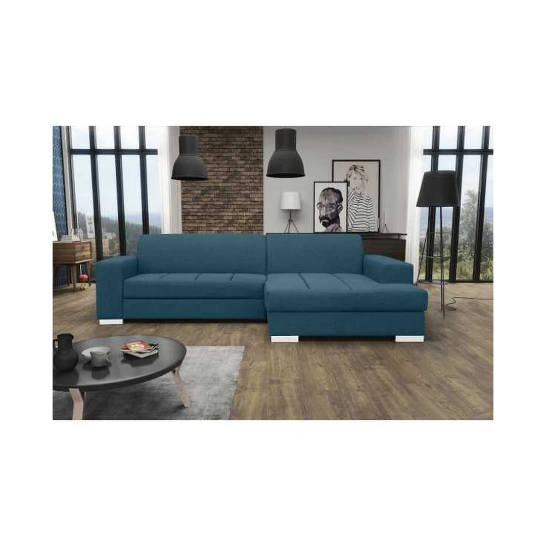 Kampinė sofė su miego funkcija ir patalynės konteineriu