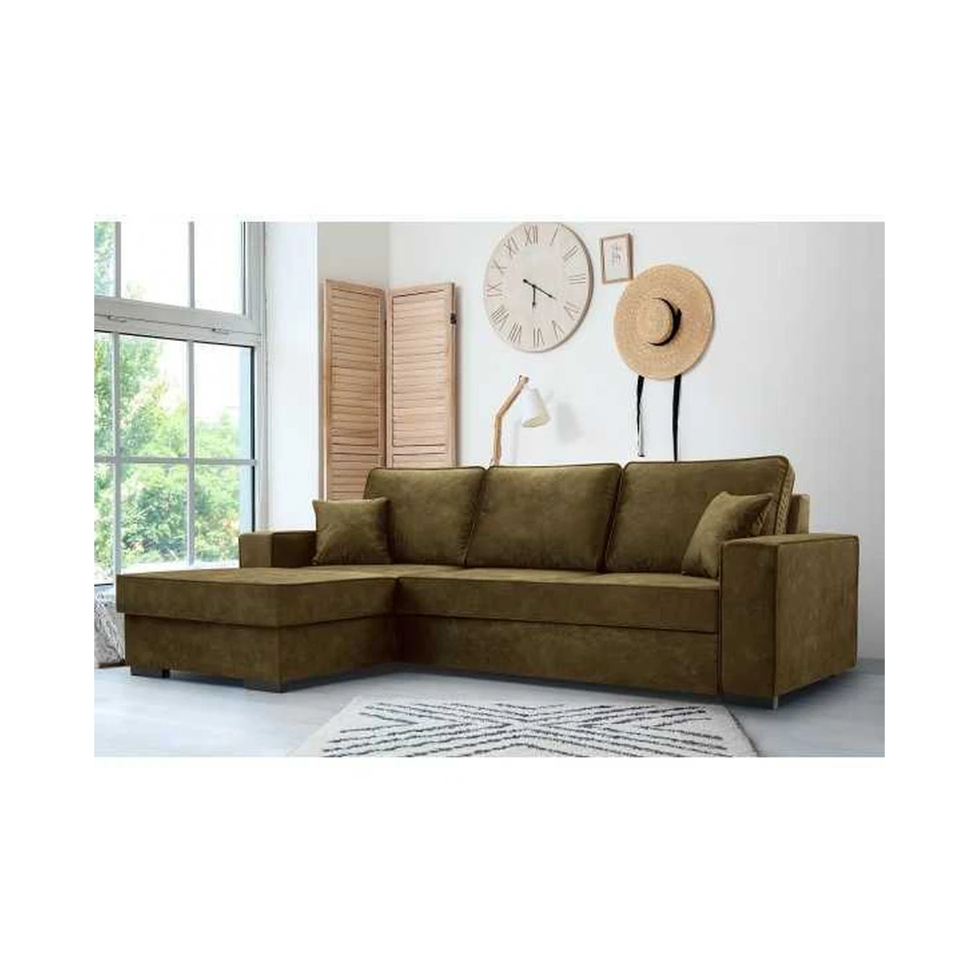 Kampinė sofos lova su miego funkcija ir paladis 10 audiniu