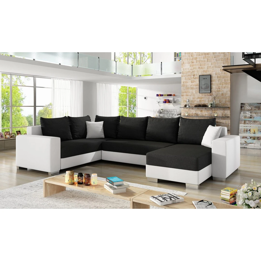 Klasikinis minkštas kampas su miegojimo funkcija ir patalynės dėže