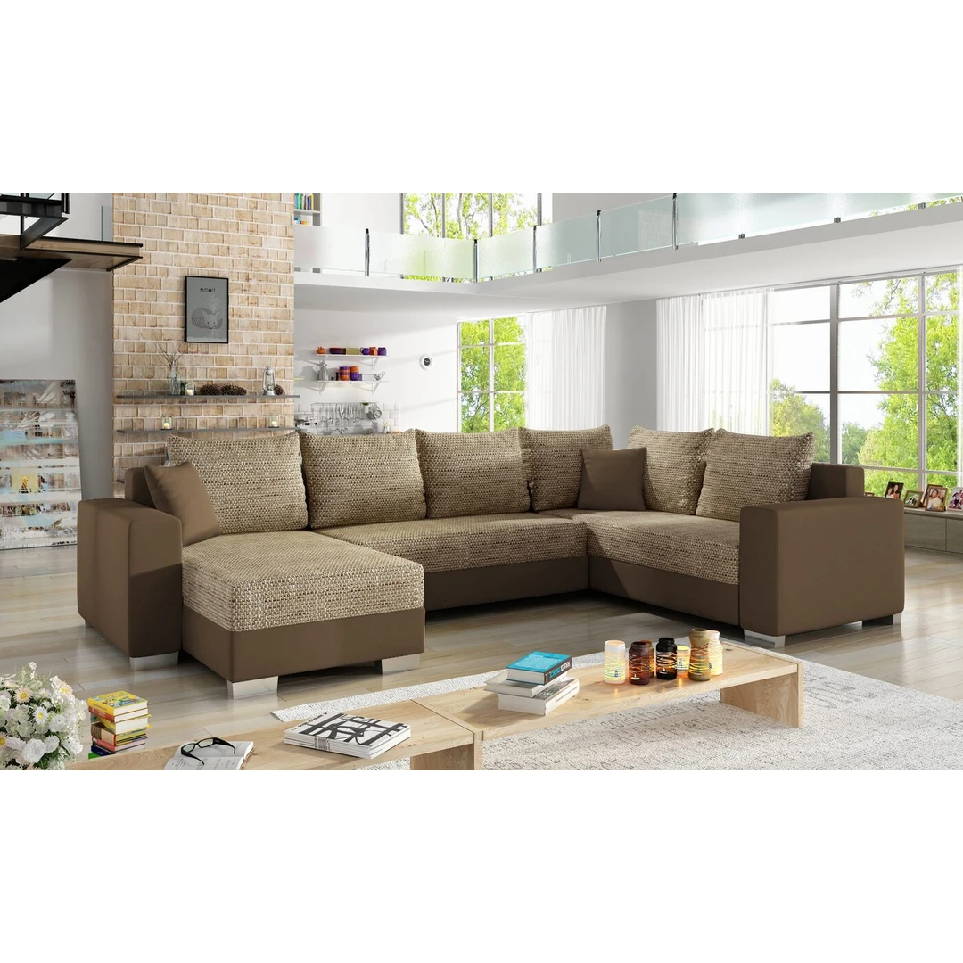 Klasikinis minkštas kampas su miegojimo funkcija ir patalynės dėže