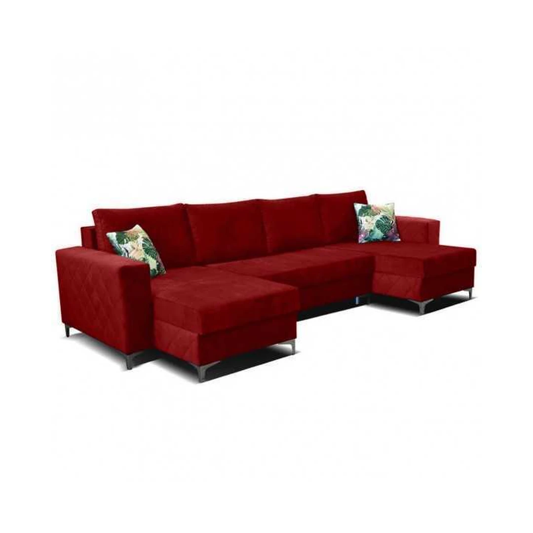 Kampinė sofa su miego funkcija ir 3 patalynės konteineriais