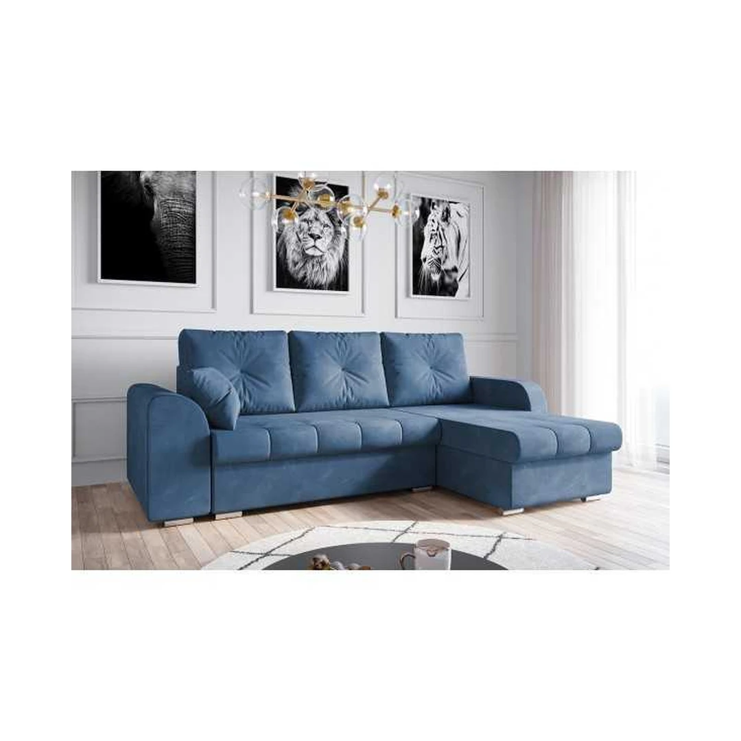 Kampinė sofė su miego funkcija ir velvet 2233 audiniu