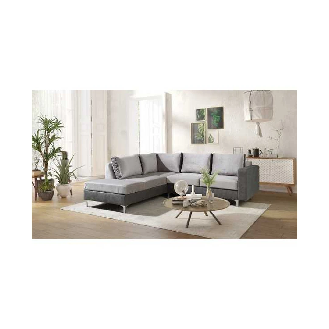 Kampinė sofa su minkštu Velvetto 04 audiniu