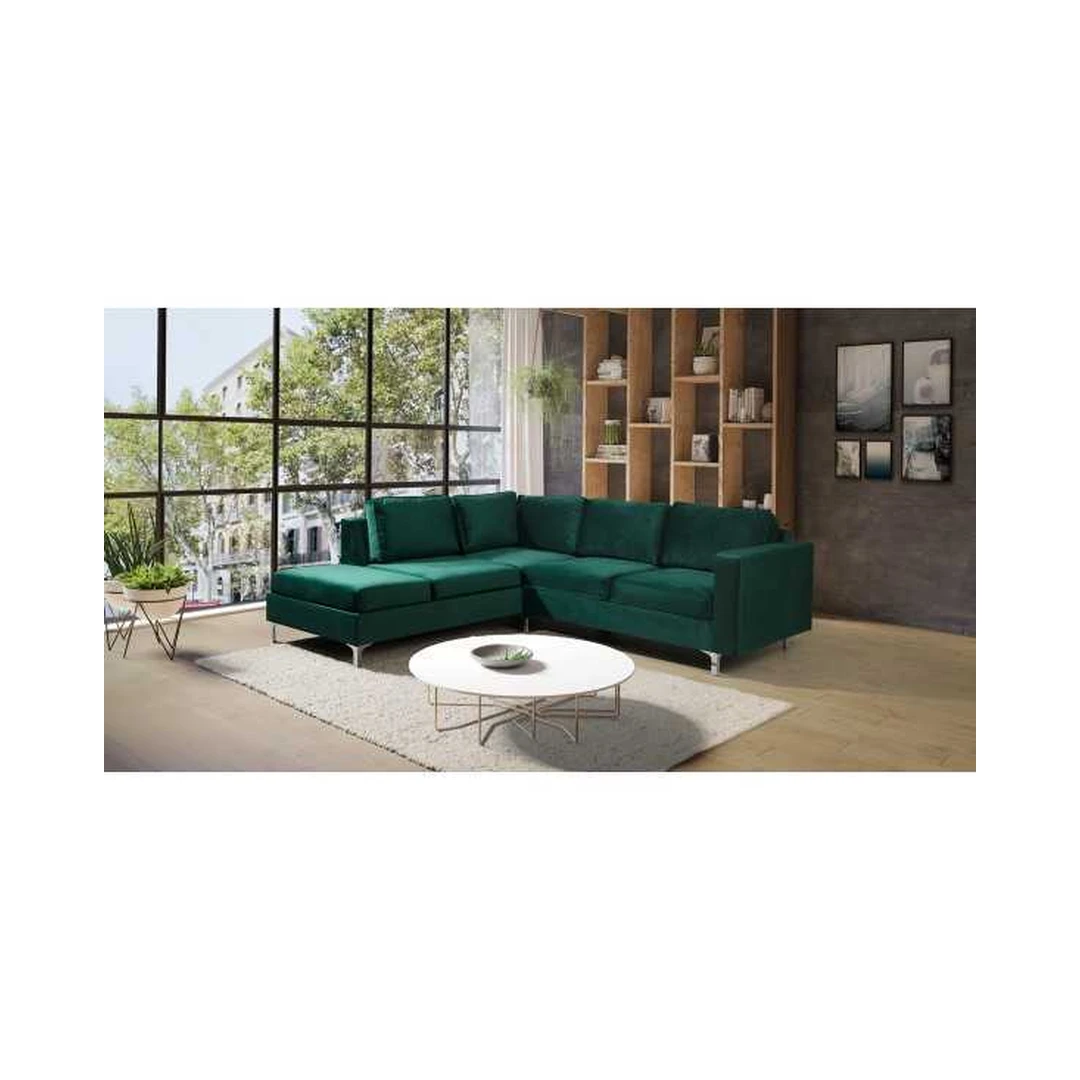 Kampinė sofa Tiffany 10, kairėje pusėje, medinis rėmas