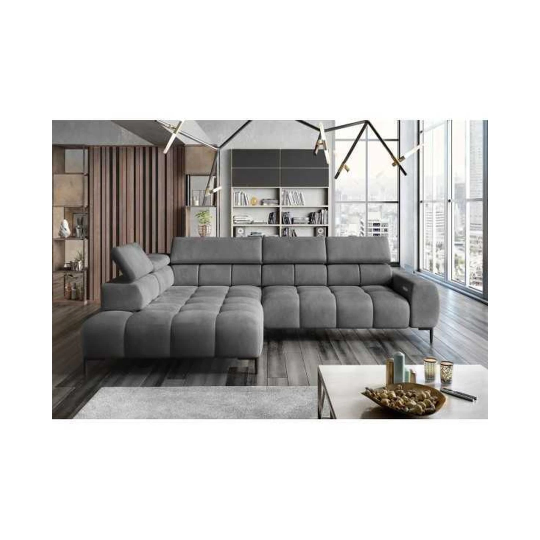 Ergonominė kampinė sofa su elektra išskleidžiama sėdynė