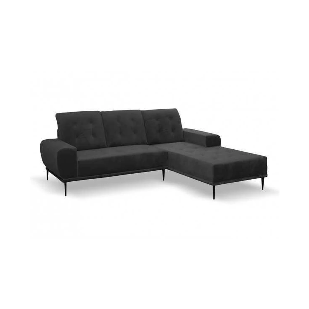 Ergonominė kampinė sofa su miego funkcija ir 4 pagalvėmis