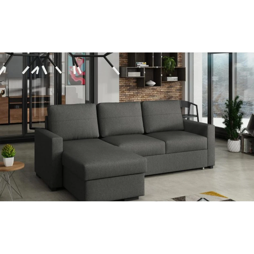 Stilingas minkštas kampas su miegojimo funkcija ir dėže