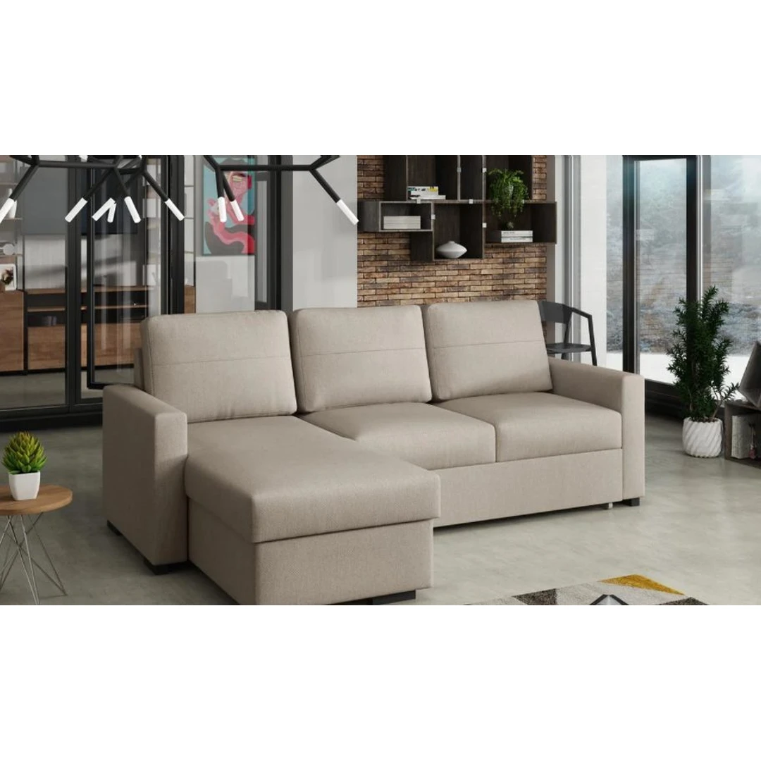 Stilingas minkštas kampas su miegojimo funkcija ir dėže