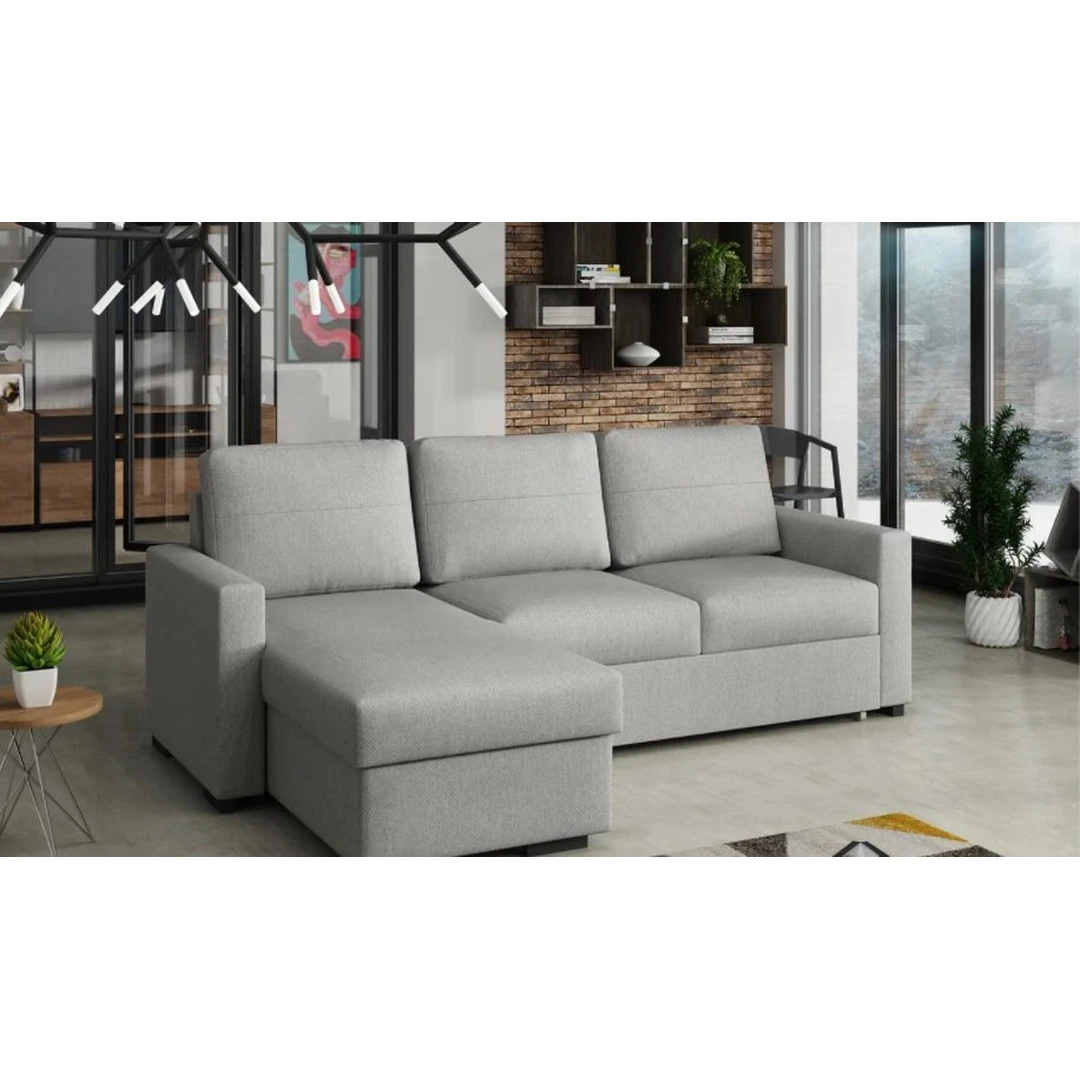 Stilingas minkštas kampas su miegojimo funkcija ir dėže