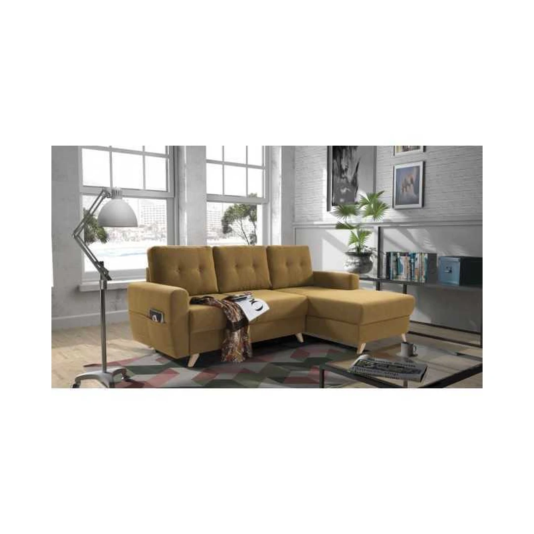 Ergonomiška kampinė sofa su gofruotų spyruoklių sistema