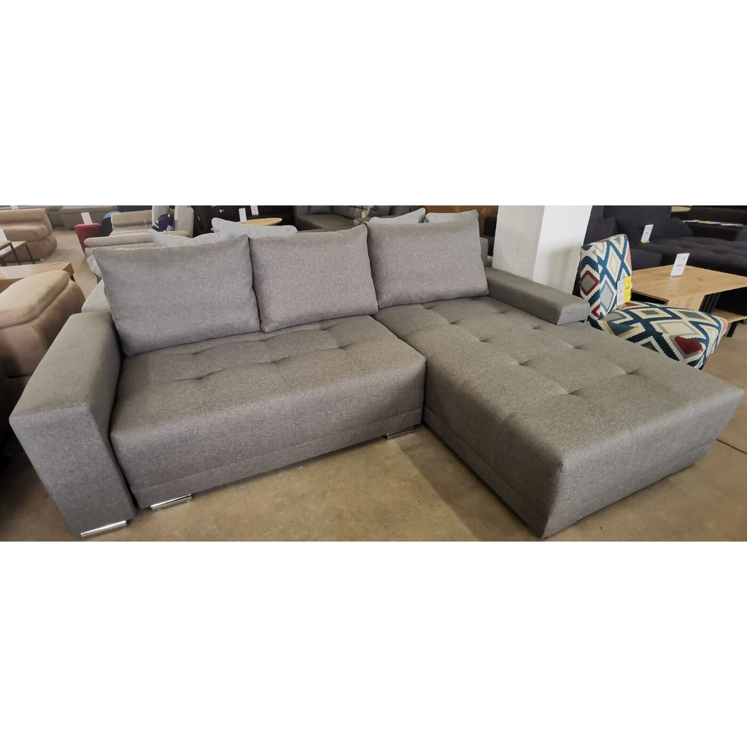 Stilingas minkštas kampas su miegojimo funkcija ir patalynės dėže